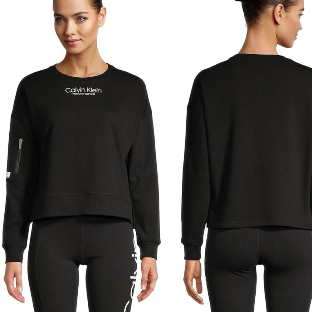 Calvin Klein Performance French Terry Logo Sweatshirt Size Large Athleisure Top